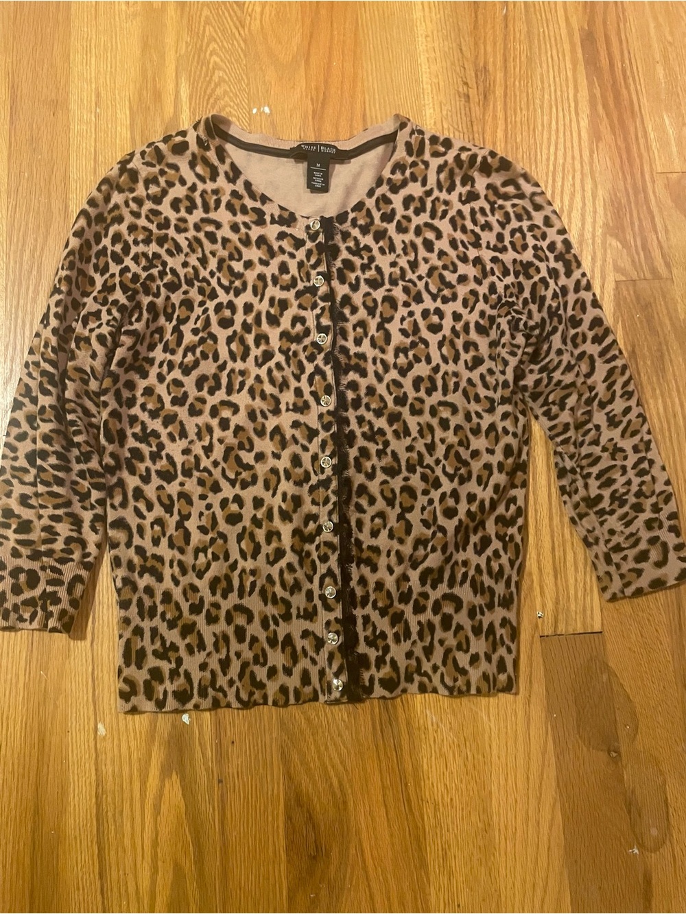 White House Black Market Leopard Print Cardigan - Brown & Black